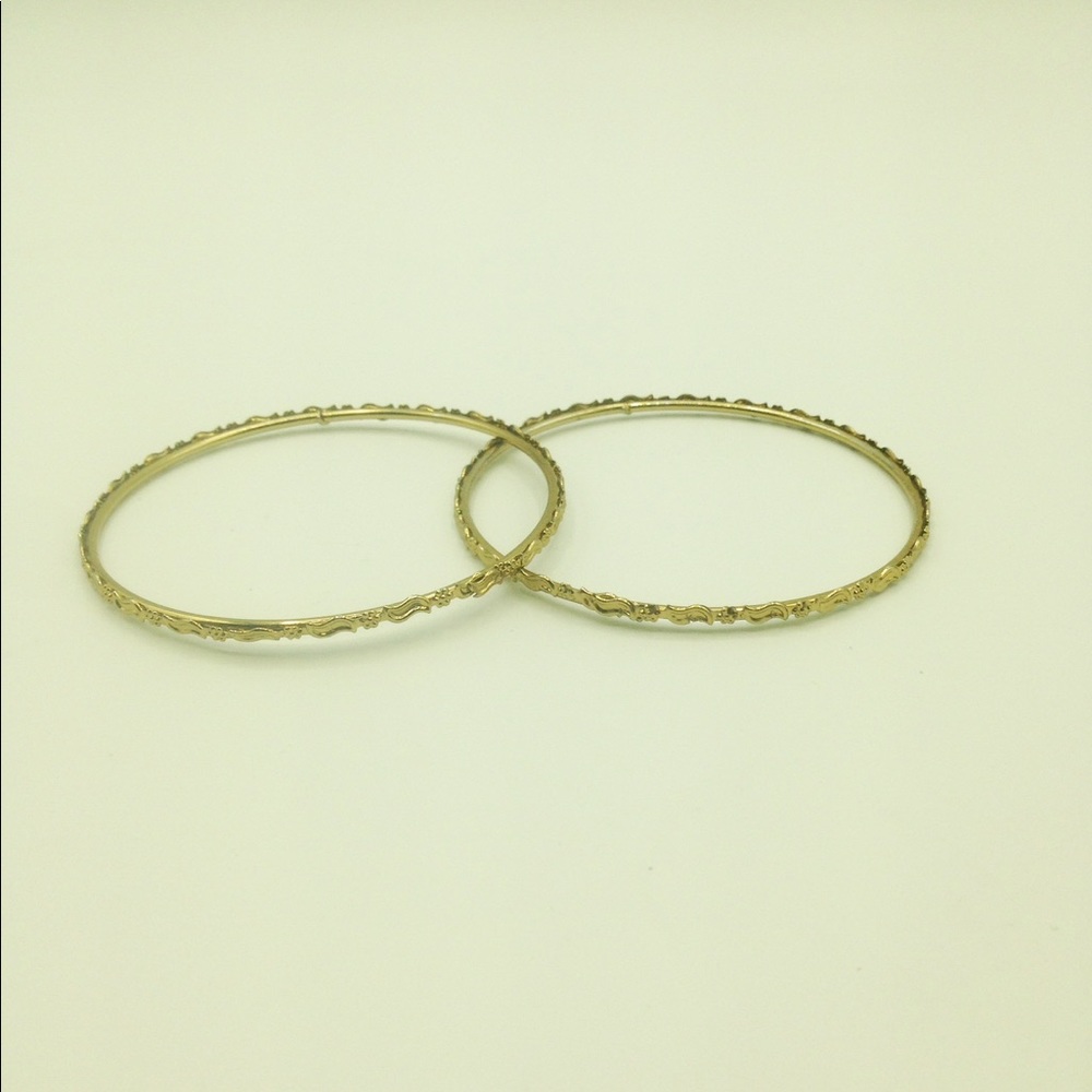 Set of 2 Ivy Gold Toned Minimalistic Bracelets